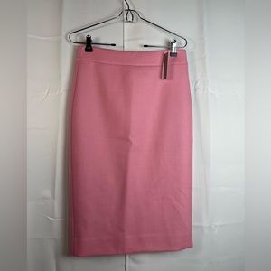 J Crew NO 2 Pencil Skirt 100% Wool Lined Pink Womens Size 4T NWT